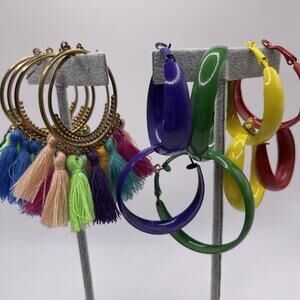 70's 80's EARRING Lot FUN Funky Fringe VTG To New Dopamine Core Colorful Flirty